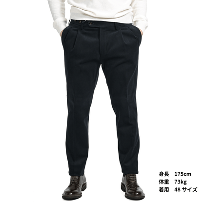 SALE｜BERWICH BARBER ストレッチコットン ツータックチノスラックス｜412027 - 48｜GUARDAROBA MILANO OFFICIAL STORE
