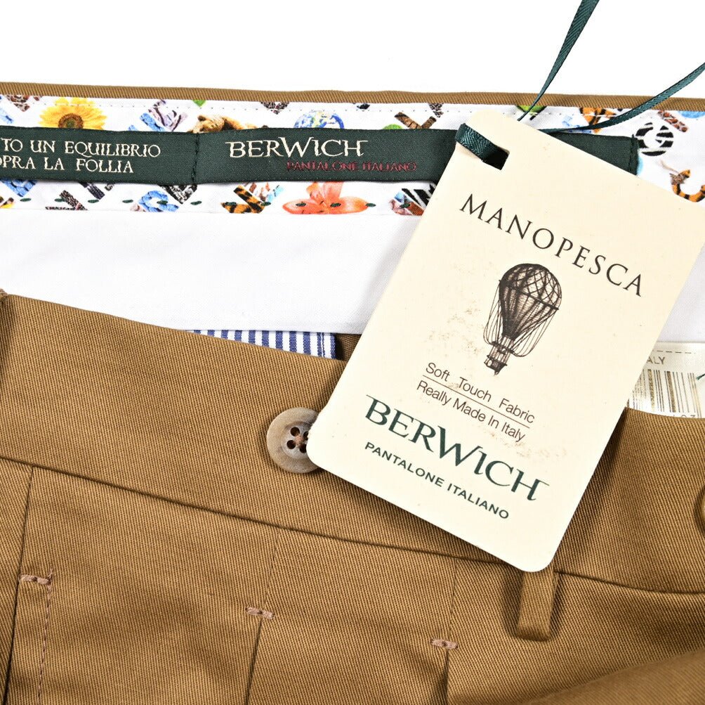 SALE｜BERWICH "BARBER" ストレッチコットン ツータックスラックス｜424925 - 46｜GUARDAROBA MILANO OFFICIAL STORE