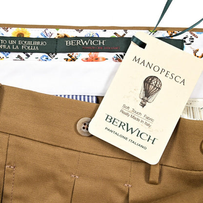 SALE｜BERWICH "BARBER" ストレッチコットン ツータックスラックス｜424925 - 46｜GUARDAROBA MILANO OFFICIAL STORE