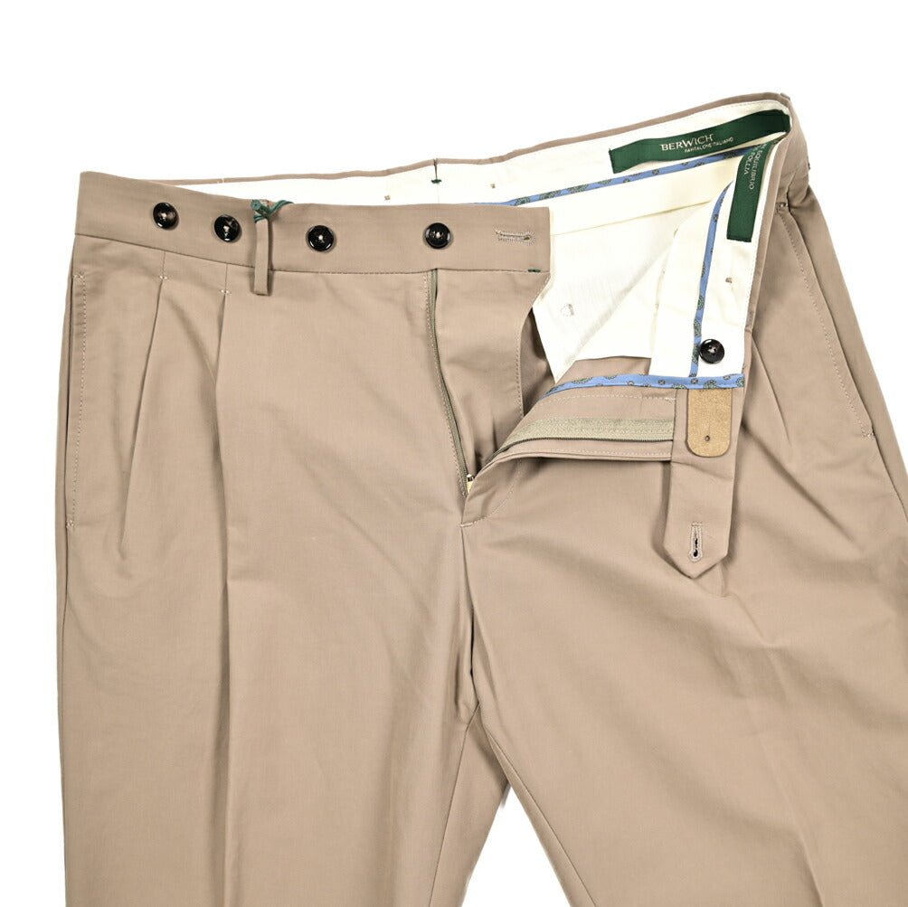 SALE｜BERWICH "BARBER" コットンナイロン ツータックパンツ｜425296 - 46｜GUARDAROBA MILANO OFFICIAL STORE