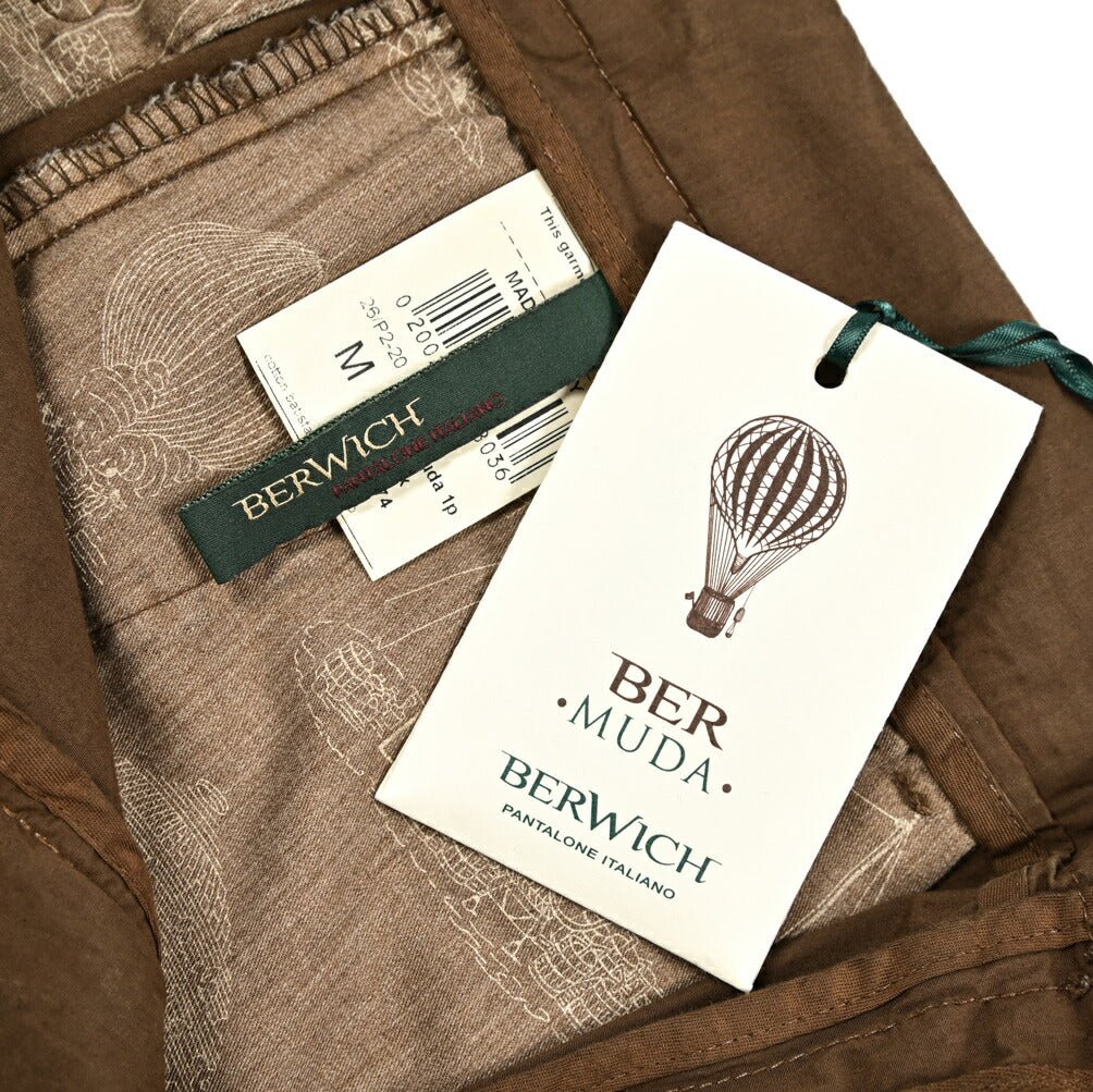 SALE｜BERWICH BER_MUDA 1P ストレッチコットン ワンタックバミューダショーツ｜422308 - XS｜GUARDAROBA MILANO OFFICIAL STORE