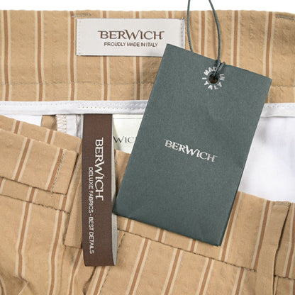 SALE｜BERWICH “BERMUDA 1P” コットン100% シアサッカーショーツ ベージュ(beige) 48 | GUARDAROBA MILANO OFFICIAL STORE