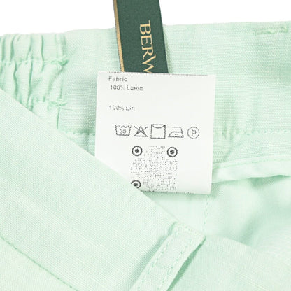 SALE｜BERWICH “BERMUDA ELAX-GD” リネン100% ノータックショーツ ライトグリーン(lt verde924) 48 | GUARDAROBA MILANO OFFICIAL STORE