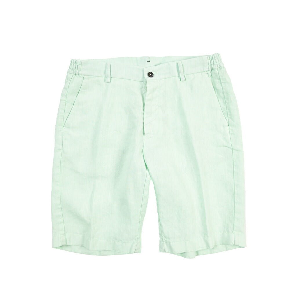 SALE｜BERWICH “BERMUDA ELAX-GD” リネン100% ノータックショーツ ライトグリーン(lt verde924) 48 | GUARDAROBA MILANO OFFICIAL STORE