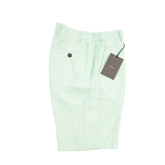 SALE｜BERWICH “BERMUDA ELAX-GD” リネン100% ノータックショーツ ライトグリーン(lt verde924) 48 | GUARDAROBA MILANO OFFICIAL STORE