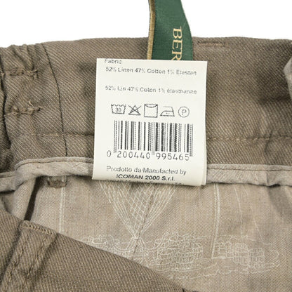 SALE｜BERWICH “BERMUDA ELAX-GD” リネン混コットン ストレッチショーツ カーキグリーン(fango480) 46 | GUARDAROBA MILANO OFFICIAL STORE
