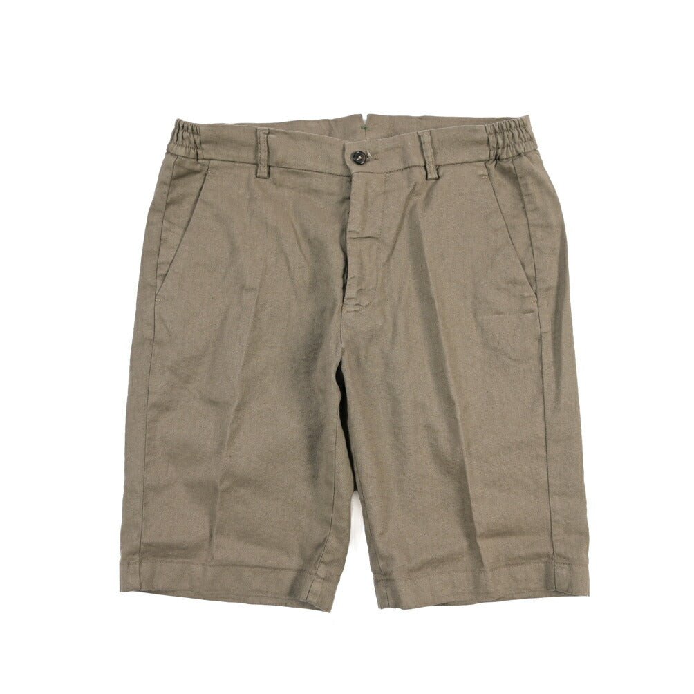 SALE｜BERWICH “BERMUDA ELAX-GD” リネン混コットン ストレッチショーツ カーキグリーン(fango480) 46 | GUARDAROBA MILANO OFFICIAL STORE