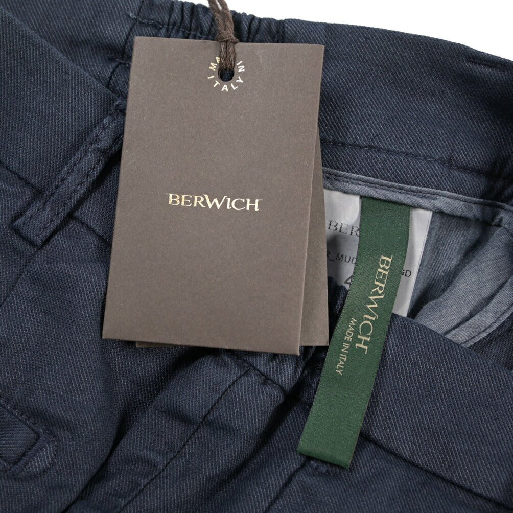 SALE｜BERWICH “BERMUDA ELAX-GD” リネン混コットン ストレッチショーツ ネイビー 46 | GUARDAROBA MILANO OFFICIAL STORE