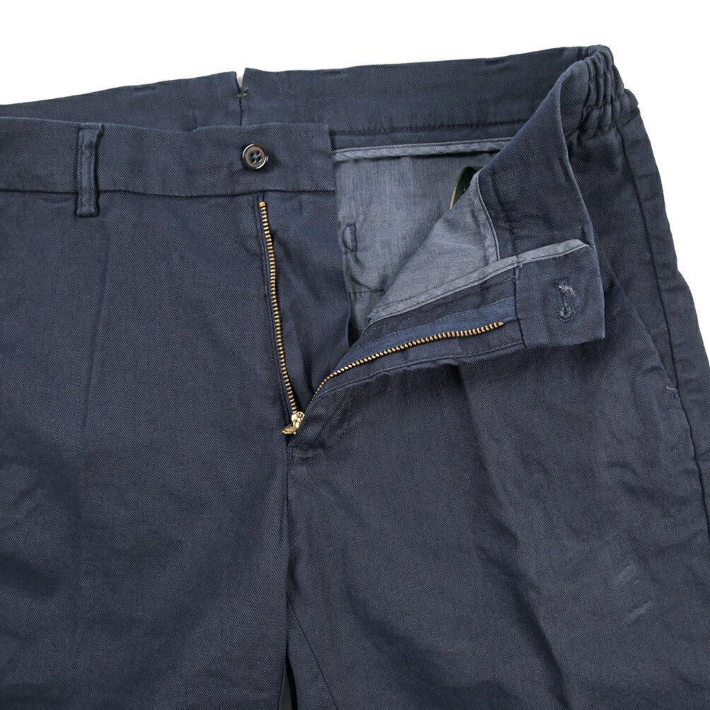 SALE｜BERWICH “BERMUDA ELAX-GD” リネン混コットン ストレッチショーツ ネイビー 46 | GUARDAROBA MILANO OFFICIAL STORE