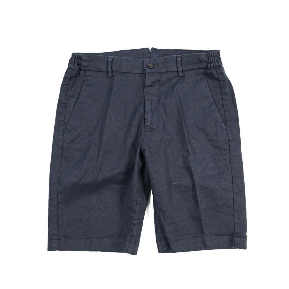 SALE｜BERWICH “BERMUDA ELAX-GD” リネン混コットン ストレッチショーツ ネイビー 46 | GUARDAROBA MILANO OFFICIAL STORE