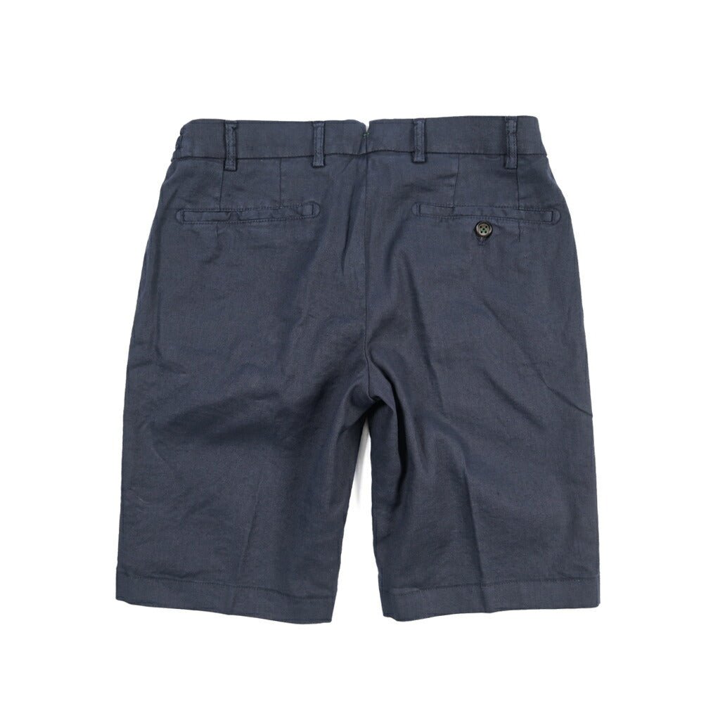 SALE｜BERWICH “BERMUDA ELAX-GD” リネン混コットン ストレッチショーツ ネイビー 46 | GUARDAROBA MILANO OFFICIAL STORE