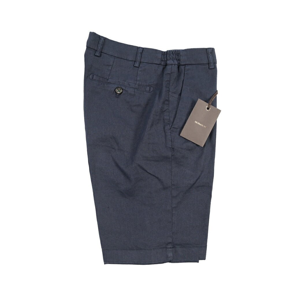 SALE｜BERWICH “BERMUDA ELAX-GD” リネン混コットン ストレッチショーツ ネイビー 46 | GUARDAROBA MILANO OFFICIAL STORE
