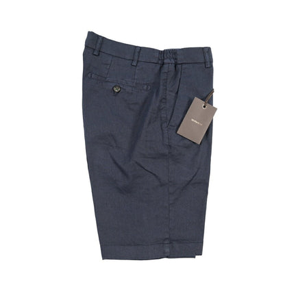 SALE｜BERWICH “BERMUDA ELAX-GD” リネン混コットン ストレッチショーツ ネイビー 46 | GUARDAROBA MILANO OFFICIAL STORE