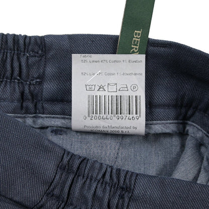 SALE｜BERWICH “BERMUDA ELAX-GD” リネン混コットン ストレッチショーツ ネイビー 46 | GUARDAROBA MILANO OFFICIAL STORE