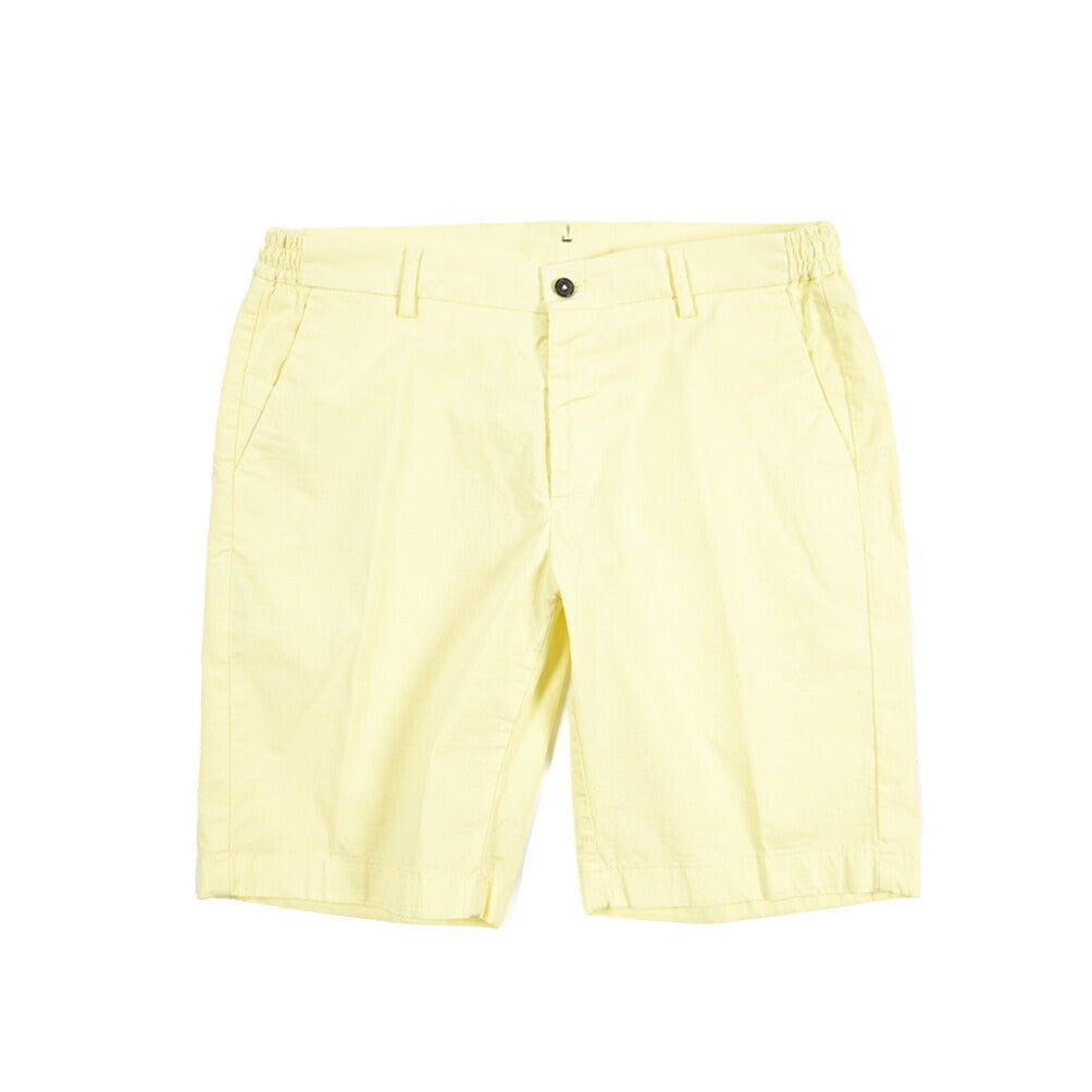SALE｜BERWICH “BERMUDA ELAX-GD” ストレッチコットン ノータックショーツ イエロー(lt giallo7) 50 | GUARDAROBA MILANO OFFICIAL STORE