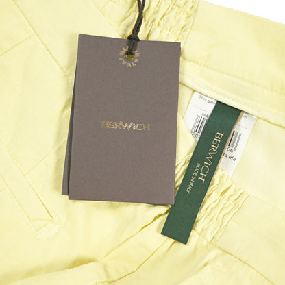 SALE｜BERWICH “BERMUDA ELAX-GD” ストレッチコットン ノータックショーツ イエロー(lt giallo7) 50 | GUARDAROBA MILANO OFFICIAL STORE