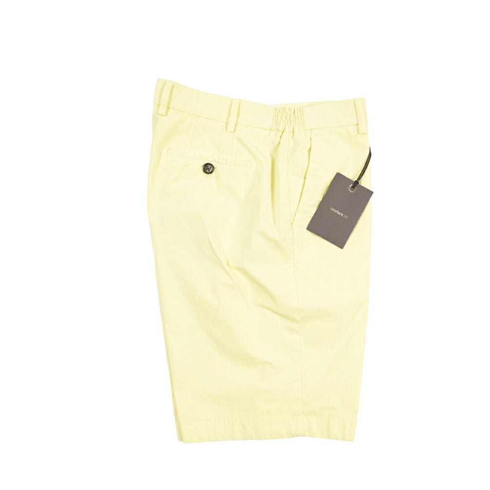 SALE｜BERWICH “BERMUDA ELAX-GD” ストレッチコットン ノータックショーツ イエロー(lt giallo7) 50 | GUARDAROBA MILANO OFFICIAL STORE