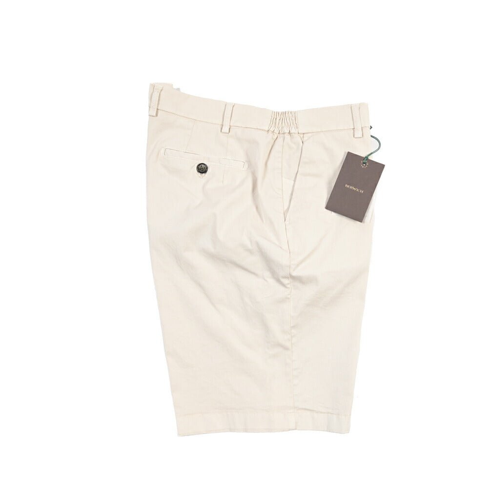 SALE｜BERWICH “BERMUDA ELAX-GD” ストレッチコットン ノータックショーツ オフホワイト(latte802) 54 | GUARDAROBA MILANO OFFICIAL STORE