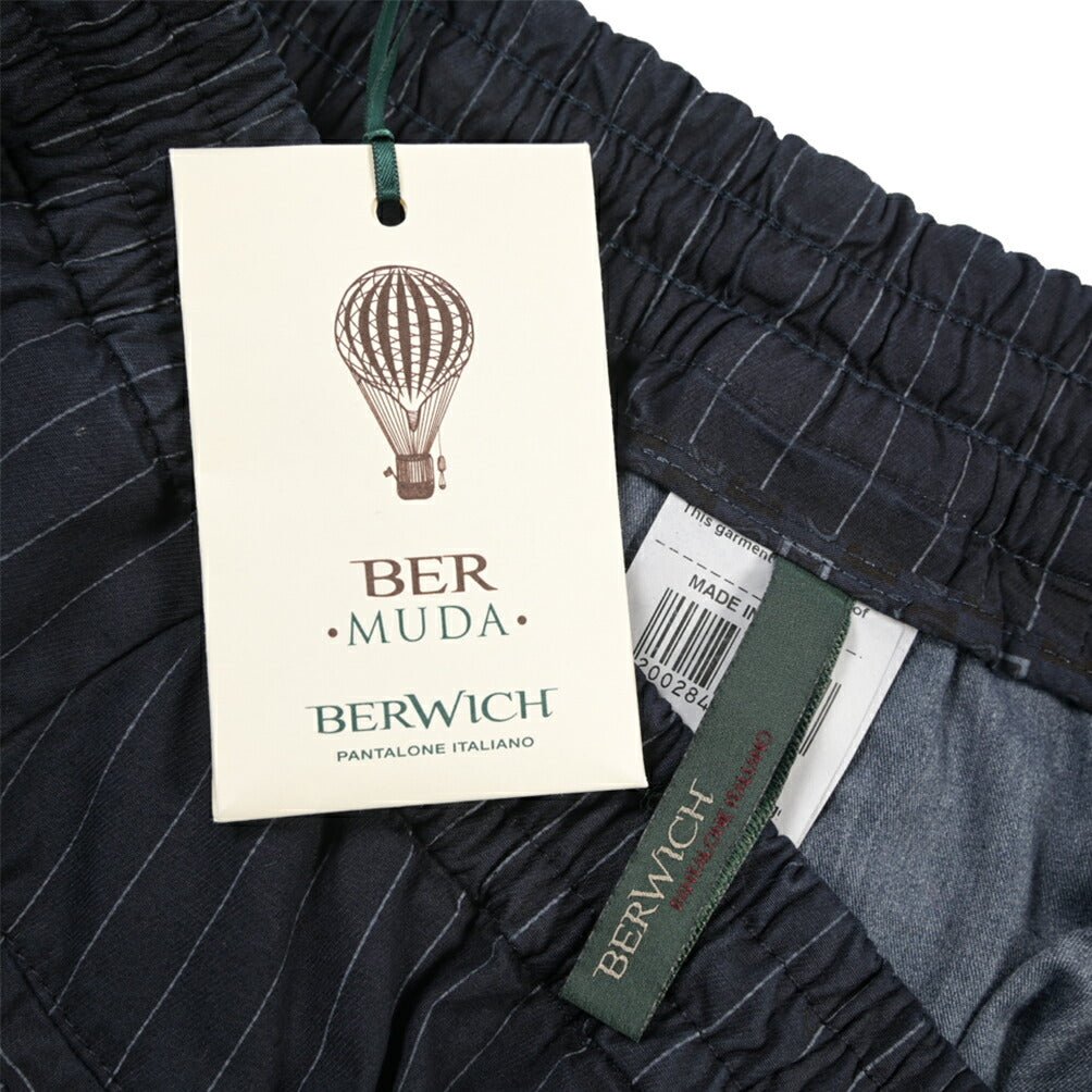 SALE｜BERWICH “BERMUDA JOGGER” ストレッチコットン ノータックショーツ ネイビー(navy665) S | GUARDAROBA MILANO OFFICIAL STORE
