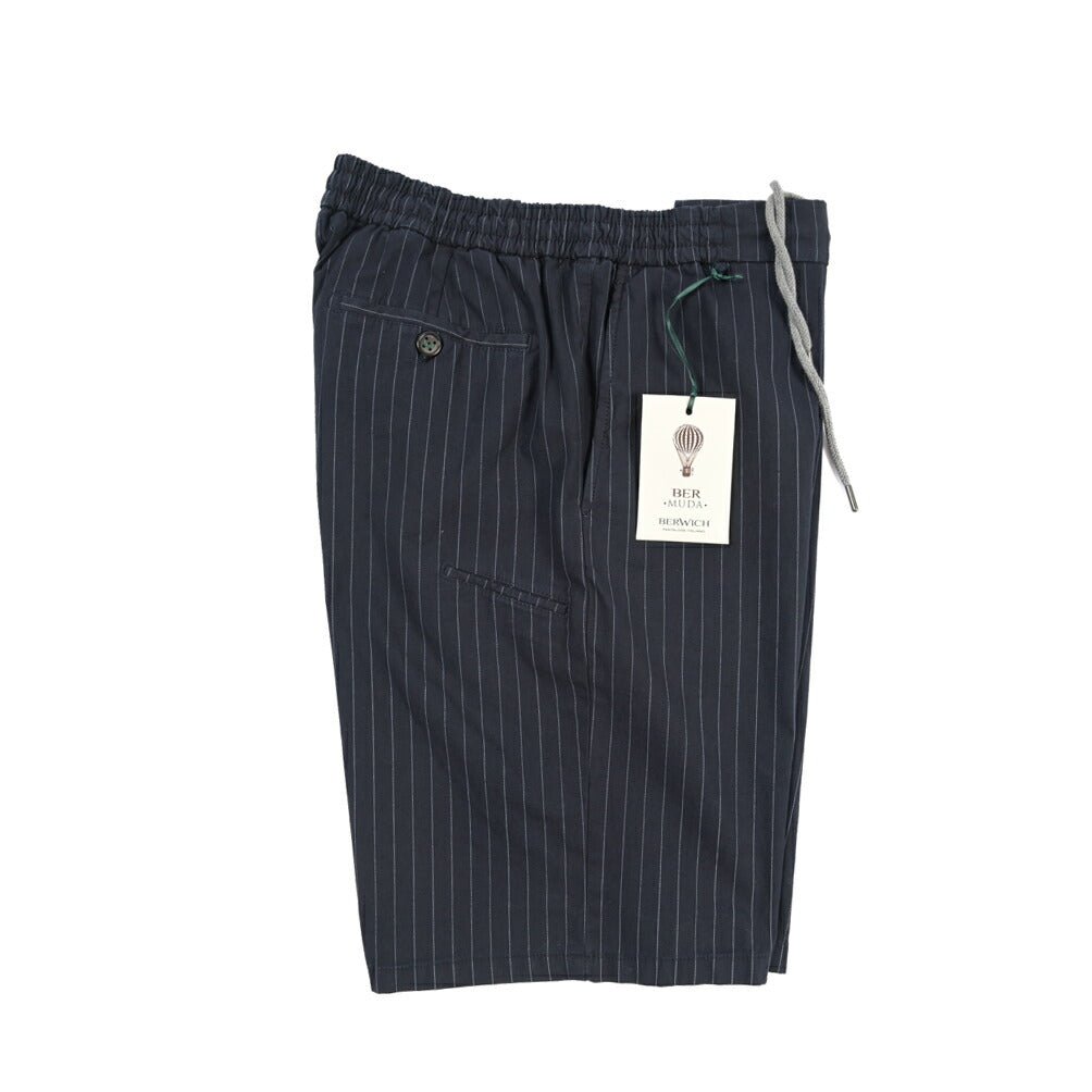 SALE｜BERWICH “BERMUDA JOGGER” ストレッチコットン ノータックショーツ ネイビー(navy665) S | GUARDAROBA MILANO OFFICIAL STORE
