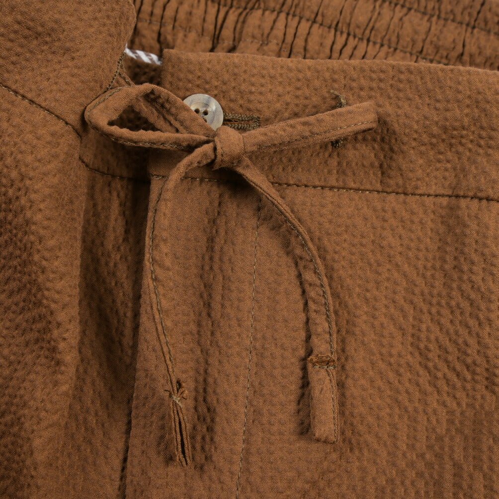 SALE｜BERWICH “BERMUDA JOGGER” ストレッチコットン シアサッカーショーツ ブラウン(brown) L | GUARDAROBA MILANO OFFICIAL STORE