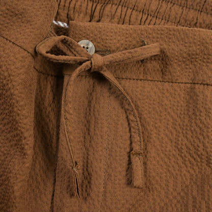 SALE｜BERWICH “BERMUDA JOGGER” ストレッチコットン シアサッカーショーツ ブラウン(brown) L | GUARDAROBA MILANO OFFICIAL STORE
