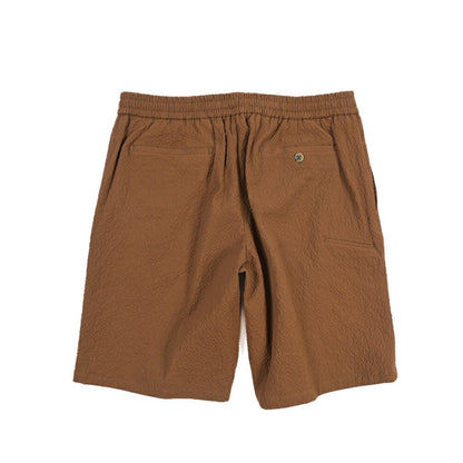 SALE｜BERWICH “BERMUDA JOGGER” ストレッチコットン シアサッカーショーツ ブラウン(brown) L | GUARDAROBA MILANO OFFICIAL STORE
