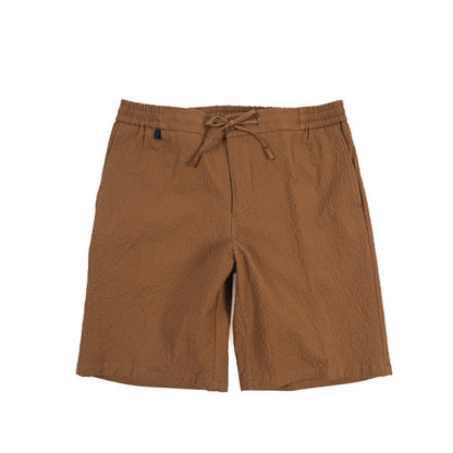 SALE｜BERWICH “BERMUDA JOGGER” ストレッチコットン シアサッカーショーツ ブラウン(brown) L | GUARDAROBA MILANO OFFICIAL STORE
