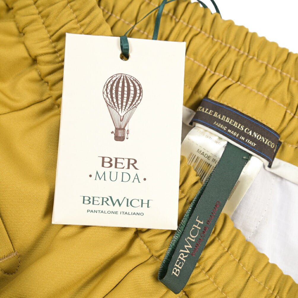 SALE｜BERWICH “BERMUDA SAFARI” ウール100% ノータックショーツ イエロー(yellow) XS | GUARDAROBA MILANO OFFICIAL STORE