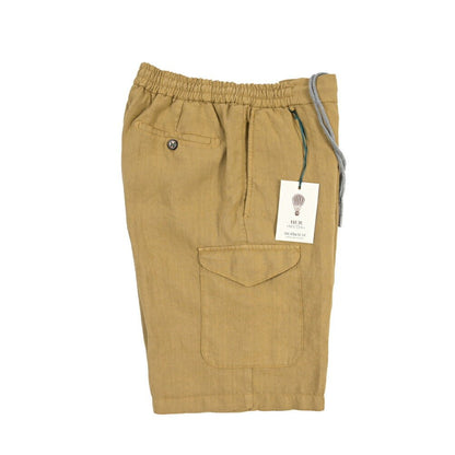 SALE｜BERWICH “BERMUDA SAFARI” リネン100% ノータックショーツ ベージュ(beige591) XS | GUARDAROBA MILANO OFFICIAL STORE