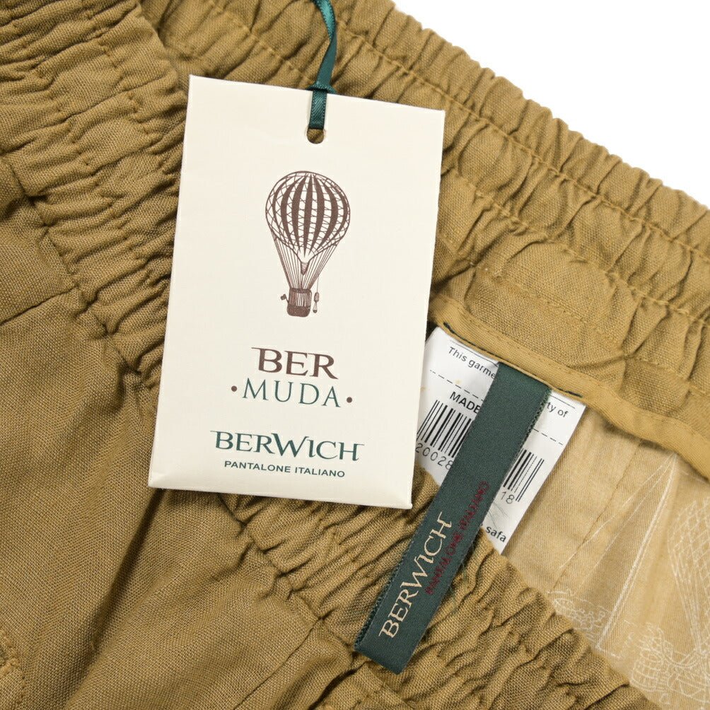 SALE｜BERWICH “BERMUDA SAFARI” リネン100% ノータックショーツ ベージュ(beige591) XS | GUARDAROBA MILANO OFFICIAL STORE