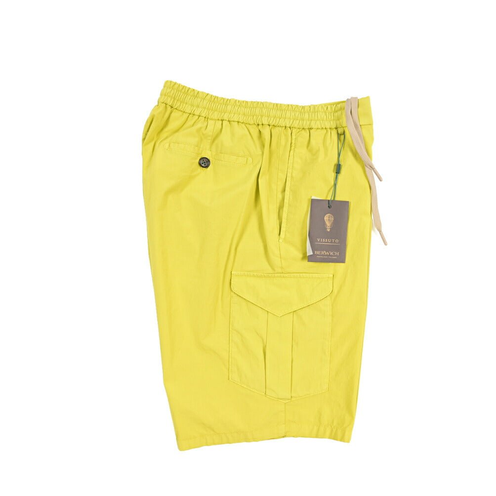 SALE｜BERWICH “BERMUDA SAFARI-GD” リネン混コットン ストレッチショーツ イエロー(cedro3945) M | GUARDAROBA MILANO OFFICIAL STORE
