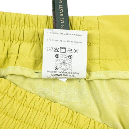 SALE｜BERWICH “BERMUDA SAFARI-GD” リネン混コットン ストレッチショーツ イエロー(cedro3945) M | GUARDAROBA MILANO OFFICIAL STORE
