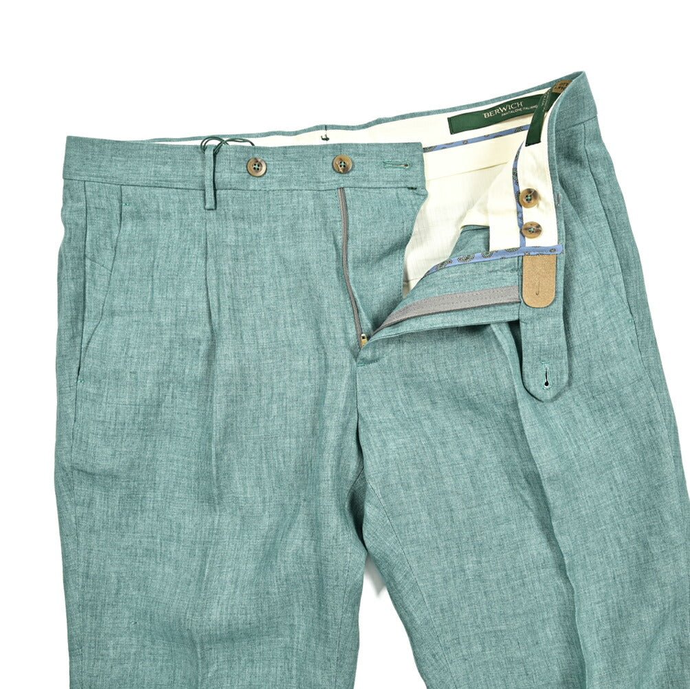 SALE｜BERWICH "MORELLO" リネン100% ワンタックスリムスラックス｜421848 - 46｜GUARDAROBA MILANO OFFICIAL STORE