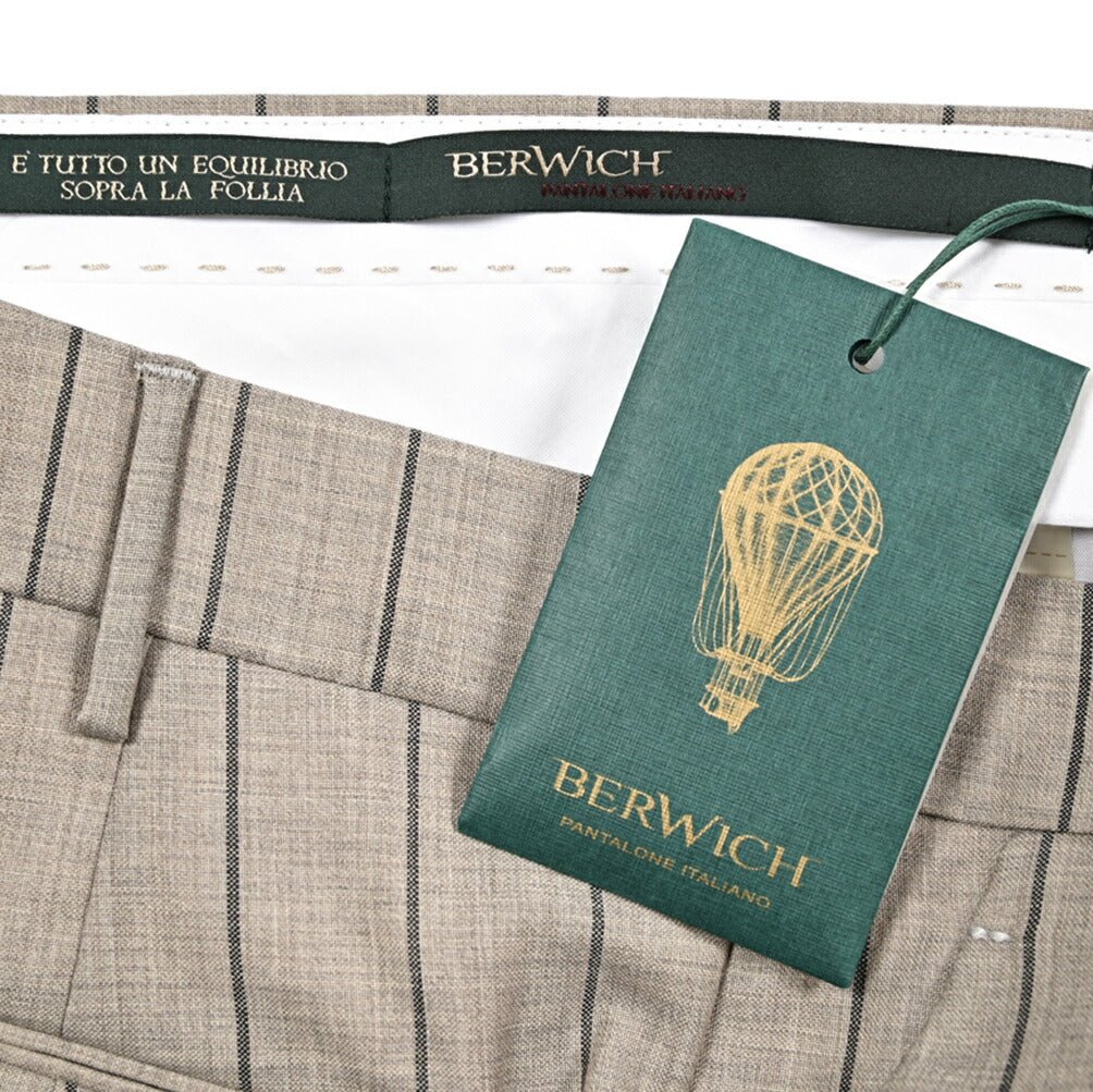 SALE｜BERWICH "MORELLO" ヴァージンウール100% ノータックスリムスラックス｜424733 - 46｜GUARDAROBA MILANO OFFICIAL STORE
