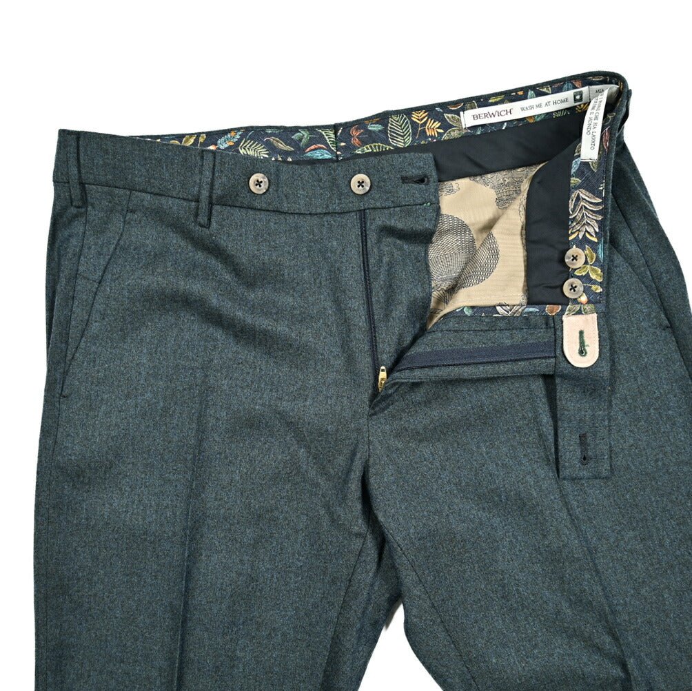 SALE｜BERWICH MORELLO ウールフランネル ノータックスラックス｜GUARDAROBA MILANO OFFICIAL STORE