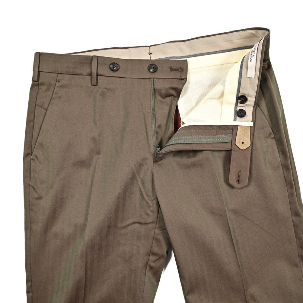 SALE｜BERWICH "MORELLO" ストレッチコットン ノータックスリムスラックス (ソラーロ)｜424545 - 46｜GUARDAROBA MILANO OFFICIAL STORE