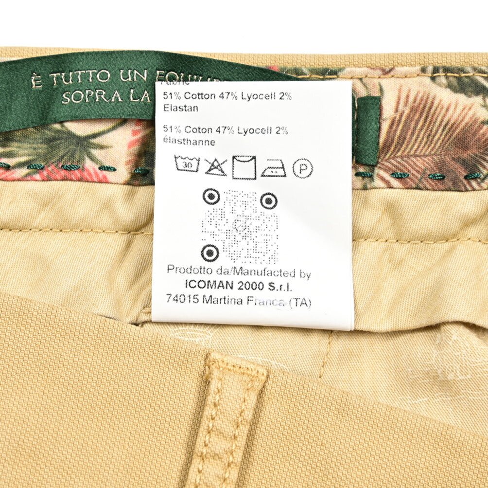 SALE｜BERWICH "MORELLO" ストレッチコットンチノ ノータックスリムパンツ｜425320 - 50｜GUARDAROBA MILANO OFFICIAL STORE