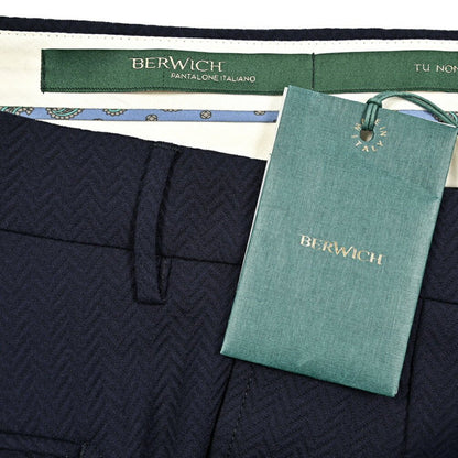SALE｜BERWICH "NEGRONI" ストレッチコットン ツータックヘリンボーンパンツ｜424987 - 48｜GUARDAROBA MILANO OFFICIAL STORE