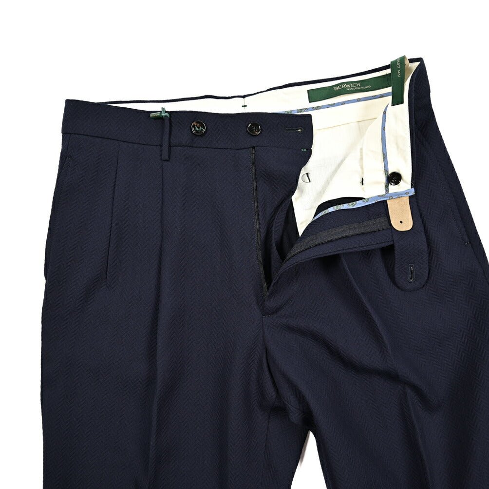 SALE｜BERWICH "NEGRONI" ストレッチコットン ツータックヘリンボーンパンツ｜424987 - 48｜GUARDAROBA MILANO OFFICIAL STORE