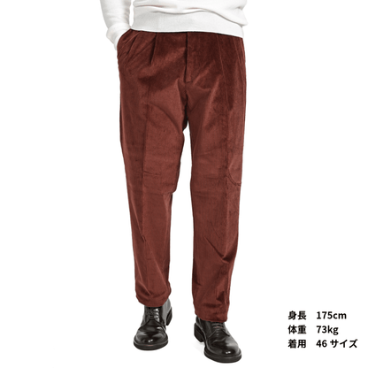SALE｜BERWICH NEGRONI LUX ストレッチコットンコーデュロイ ツータックスラックス｜411937 - 46｜GUARDAROBA MILANO OFFICIAL STORE