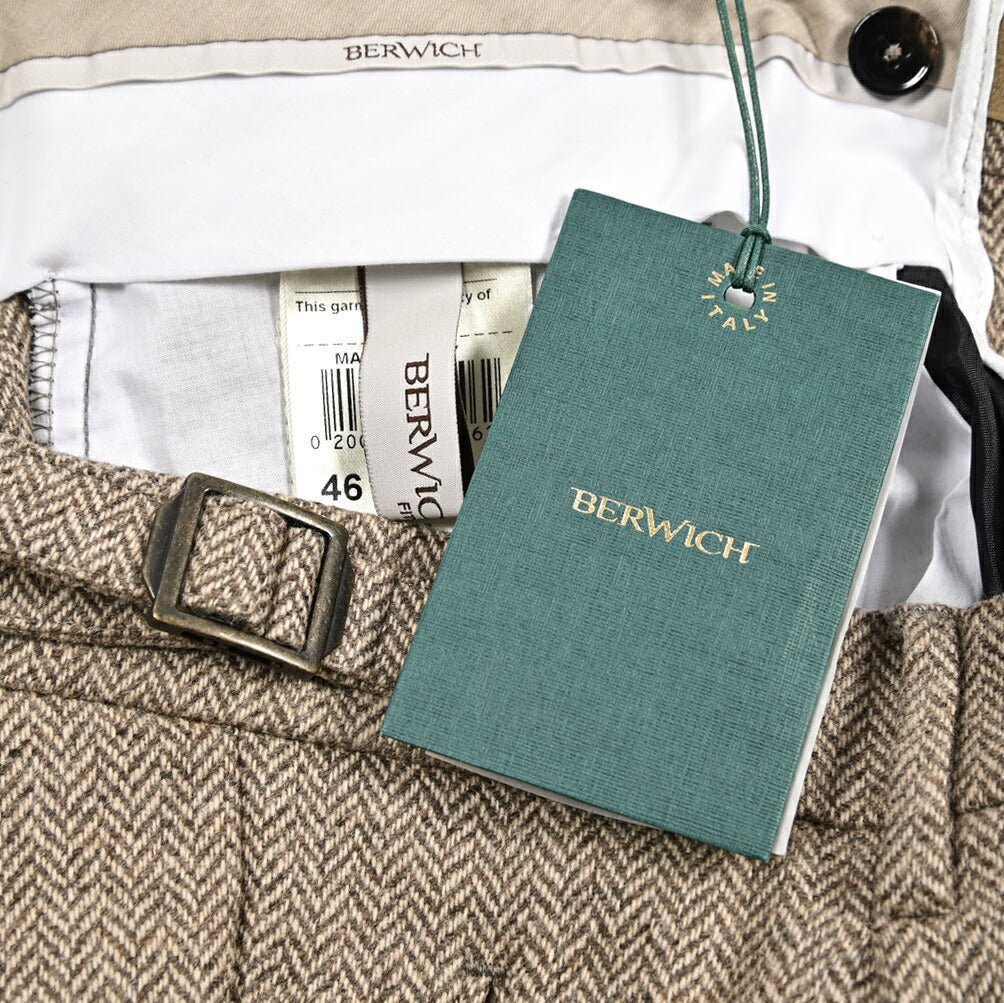SALE｜BERWICH RETRO ウール100% ワンタックスラックス｜433153-46｜GUARDAROBA MILANO OFFICIAL STORE