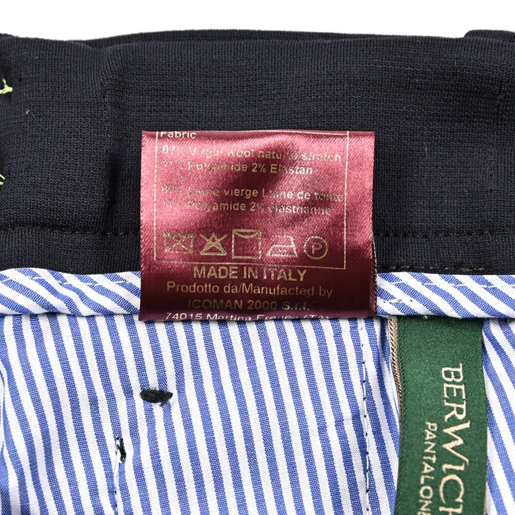 SALE｜BERWICH "RETRO TECH" ストレッチウール ワンタックジャージースラックス｜425247 - 48｜GUARDAROBA MILANO OFFICIAL STORE