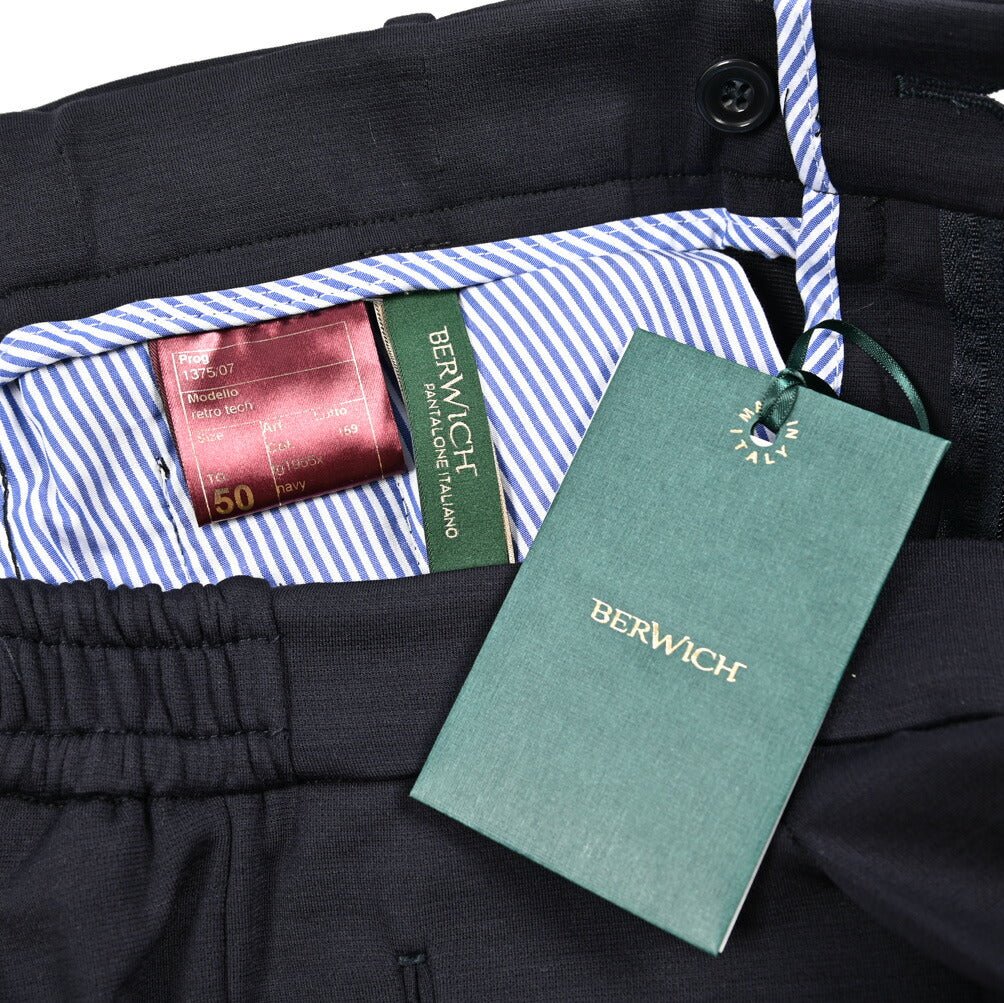 SALE｜BERWICH "RETRO TECH" ストレッチウール ワンタックジャージースラックス｜425247 - 48｜GUARDAROBA MILANO OFFICIAL STORE
