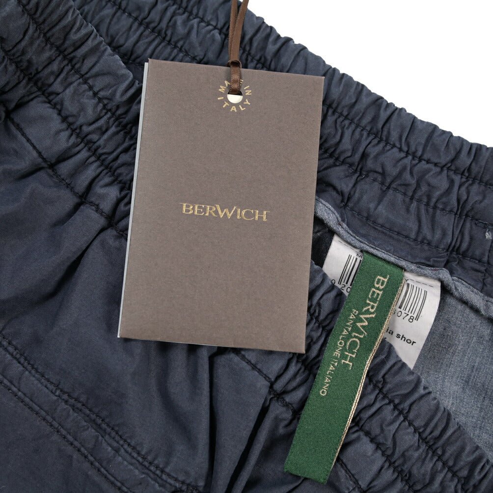 SALE｜BERWICH “SPIAGGIA SHORT-GD” スーピマコットン ノータックショーツ ネイビー(navy665) 3XL | GUARDAROBA MILANO OFFICIAL STORE