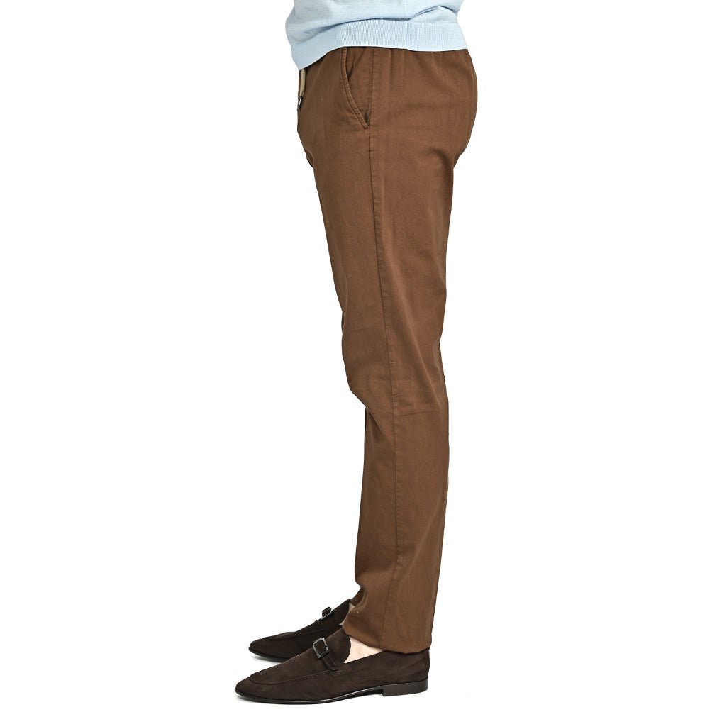 SALE｜BERWICH SPIAGGIA SLIM ストレッチコットンシルク ノータックイージースラックス｜422050 - 44｜GUARDAROBA MILANO OFFICIAL STORE