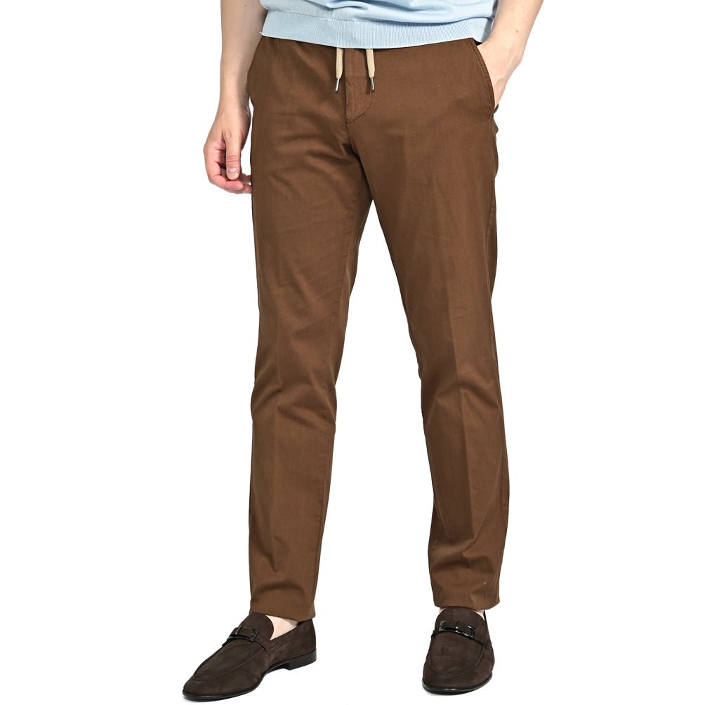 SALE｜BERWICH SPIAGGIA SLIM ストレッチコットンシルク ノータックイージースラックス｜422050 - 44｜GUARDAROBA MILANO OFFICIAL STORE