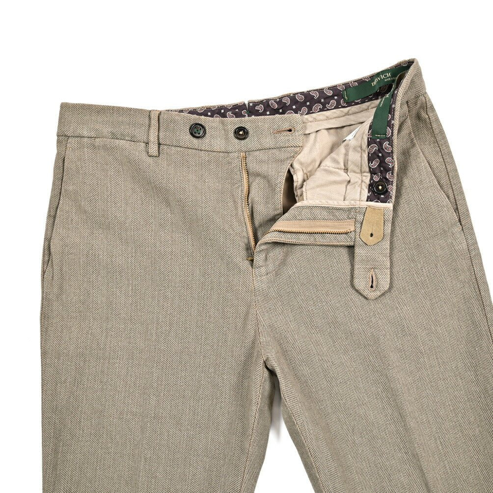 SALE｜BERWICH "YRETRO - GD" ストレッチコットン ノータックヘリンボーンパンツ｜433127-46｜GUARDAROBA MILANO OFFICIAL STORE