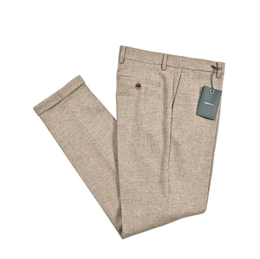 SALE｜BERWICH "YRETRO LONG" ウール100% ノータックヘリンボーンスラックス｜433119-48｜GUARDAROBA MILANO OFFICIAL STORE