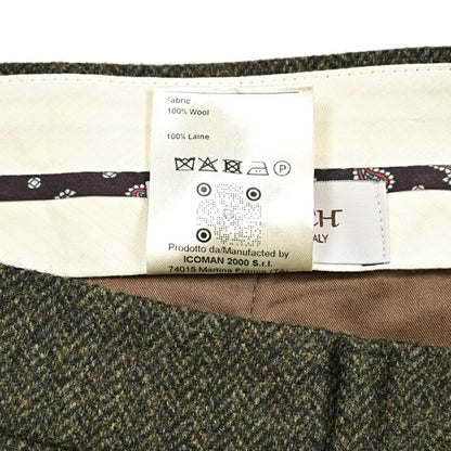 SALE｜BERWICH "YRETRO LONG" ウール100% ノータックヘリンボーンスラックス｜433154-50｜GUARDAROBA MILANO OFFICIAL STORE